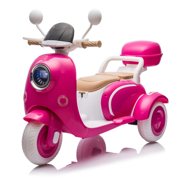 English Elm 12v Dual Motor Two Seater Kids Electric Motorcycle with Bluetooth Led and Foldable Adult Seat W1578P283697