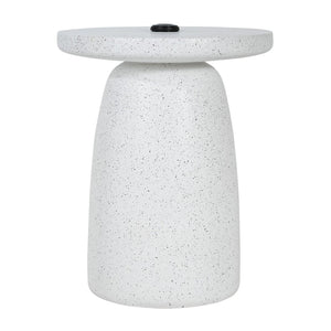 English Elm Tess Mgo Marble Finish Outdoor Umbrella Base and Patio Side Table Weatherproof N775P362748W