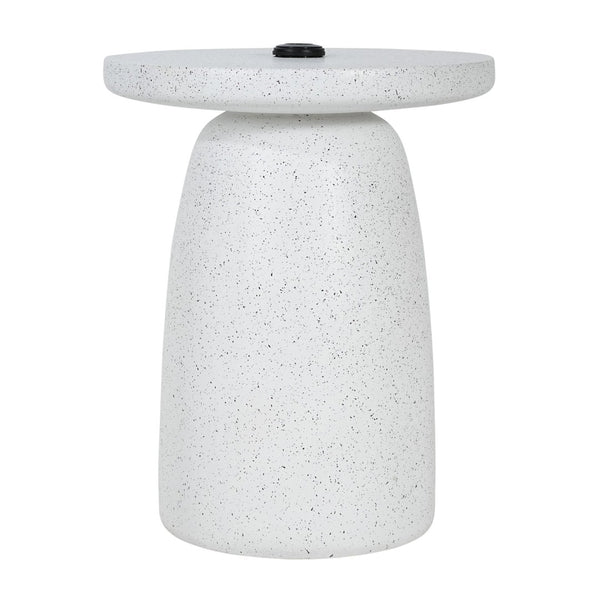 English Elm Tess Mgo Marble Finish Outdoor Umbrella Base and Patio Side Table Weatherproof N775P362748W