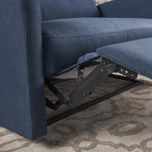 English Elm Christopher Knight Home® - Reclining Loveseat with Push-Back Recline, Plush Tufted Fabric Sofa, Compact Wall-Hugger Design Navy Blue 61372.00
