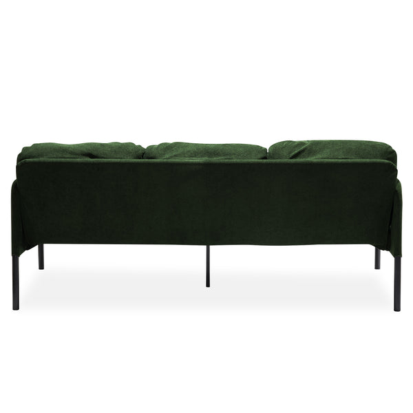 English Elm 3 Seater Modern Polyester Fabric Sofa with Ottoman — Compact Foam Cushions, Stylish Small Space Comfort Green W1164S00031