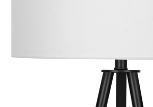 English Elm Lighting, 63" Contemporary Tripod Floor Lamp With Black Metal Frame & Ivory Shade For Any Space B2710P220151