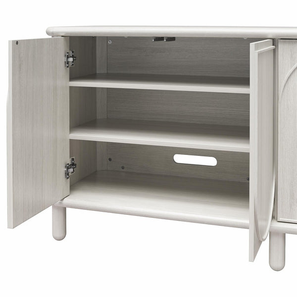 English Elm Selena Whitewashed Wood Credenza with Four Doors and Adjustable Storage Shelves B2733S00012