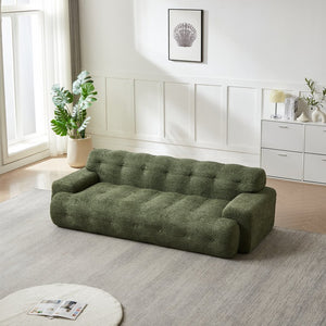 English Elm [video]87.4-inch Cloud Series Chenille Three-seater Sofa with Tufted Square Arms for Living Rooms Green W3505P383949