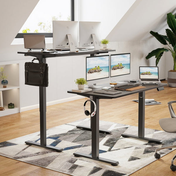 English Elm Stary Electric Adjustable Standing Desk With Walnut Splice Board For Ergonomic Home Office Setup T3623P339391-GIGA