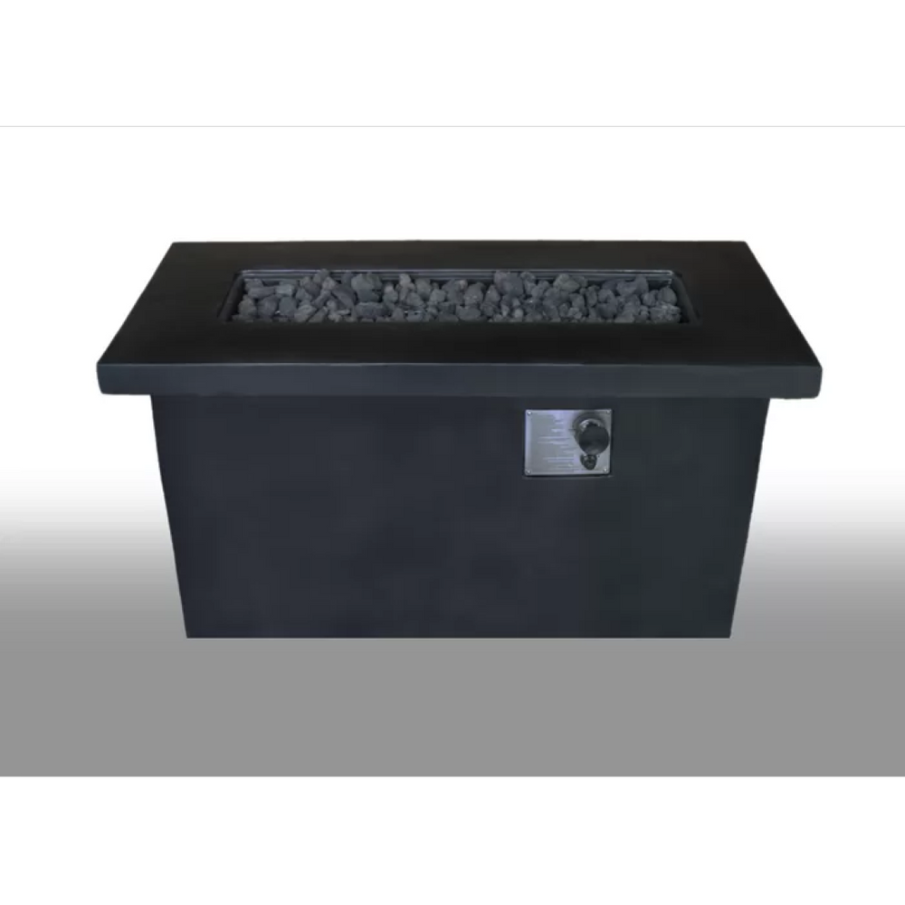 English Elm 24'' Concrete Outdoor Fire Pit Table with Push Button Ignition and Dual Fuel Design B120P203750