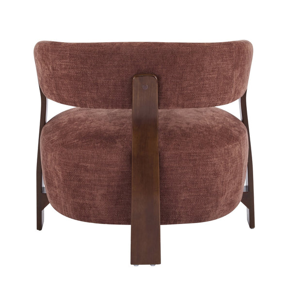 English Elm Christopher Knight Home® - accent Arm Chair with Bent Wood Legs and Plush Upholstery, Modern Minimalist Comfort & Stability Coral,Walnut 29 L x 27.75 W x 21 H N776P368458R