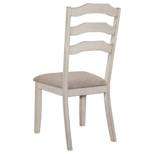 English Elm Martin Ladder Back Dining Chair Set of 2 Distressed Cream Hardwood Farmhouse Style B062P451716