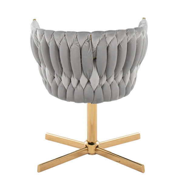 English Elm Swivel Accent Chair Silver Velvet Seat Gold X Pedestal Base Glam Living Room B202P471323