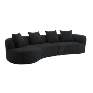 English Elm 126"curved Sectional Sofa Oversized 5 Seat Foam Cushion Living Room Conversation Piece N771P247830H_N771P247831H
