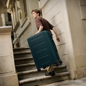 English Elm Luggage 5 Piece Hardside Abs Set with Front Access Carry on and Tsa Spinner Wheels Dark Green N732P391544M