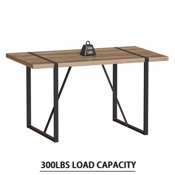 English Elm 55" Modern Mdf Wood Dining Table & 4 Saddle Leather Chairs Set - Eco-Friendly, Stylish & Durable! W2189S00712