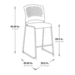 OSP Home Furnishings Tall Stackable Visitor Chairs for Office Reception Ergonomic Seating with Sturdy Frame 88657C23-30 (23 Pack w/Dolly)