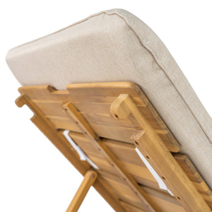 English Elm Christopher Knight Home® - Riviera Acacia Wood Chaise Lounges Set of 2 with Wheels – Beige Light Teak, Polished Edges, Stable Cylindrical Feet for Garden Comfort and Safety N775P287338T
