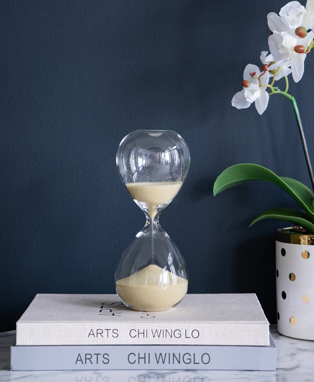 English Elm Set Of 2 Ferdinand 30-Minute Hourglasses - Elegant Bisque Sand Timers For Home & Office Decor W2078P278114-GIGA