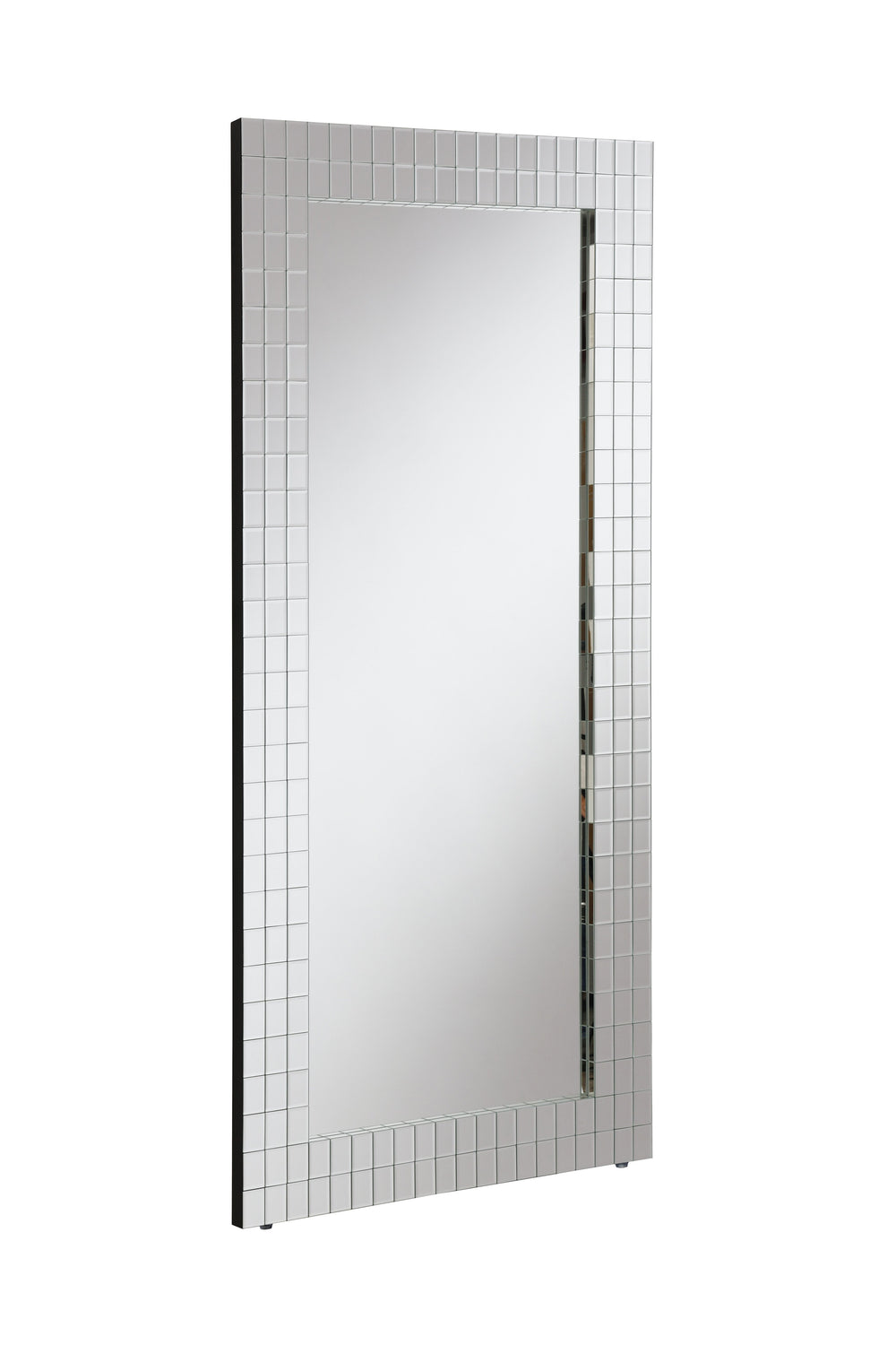 English Elm Dominic Silver Accent Floor Mirror with Beveled Mosaic Frame, Glam 22" x 61" Full-Length Statement Piece B2726P351695