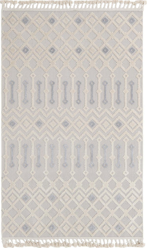 Unique Loom Arlo Lenny Machine Made Tribal Rug Sandy Beige, Beige/Gray 5' 3" x 8' 0"