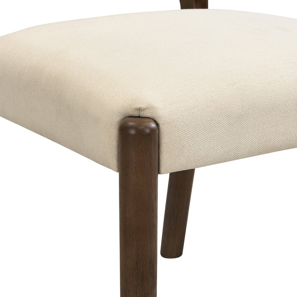 English Elm Christopher Knight Home® - Dining Mid Century Fabric Upholstered Armless Side Chairs Set of 2 with Rubberwood Frame and Tapered Legs, Comfortable Backrest, Easy Assembly Beige,Walnut N771P361492T