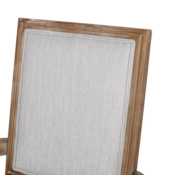 English Elm Christopher Knight Home® - Upholstered Dining Chair Set of 2 with Rubber Wood Legs, French Country Queen Anne Style Comfort and Flair Light Grey+Natural 71239.00LGRYNTL