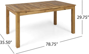 English Elm Christopher Knight Home® - Outdoor 6-Seater Expandable Acacia Wood Dining Set With Water-Resistant Cushions For Comfort N773OD00011B