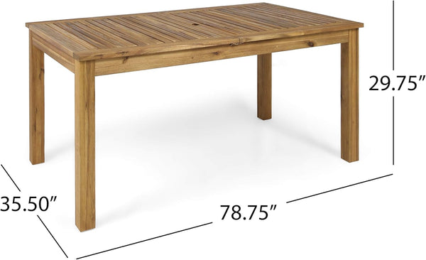 English Elm Christopher Knight Home® - Outdoor 6-Seater Expandable Acacia Wood Dining Set With Water-Resistant Cushions For Comfort N773OD00011B