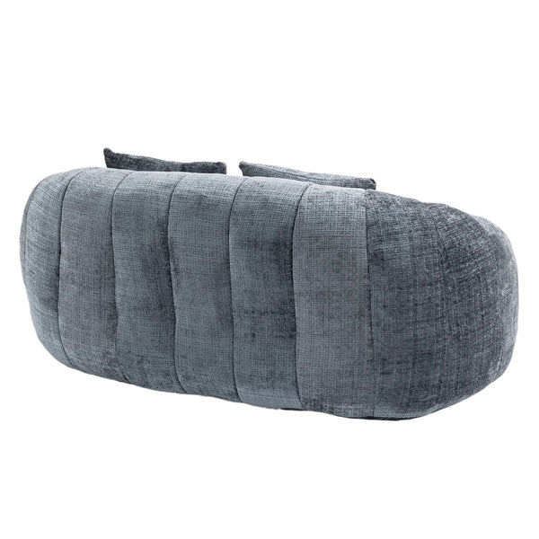 English Elm Bean Bean Bag Sofa High-Density Memory Foam Two-Seater Lounger High Back Chenille Cozy Support Gray W395P181439