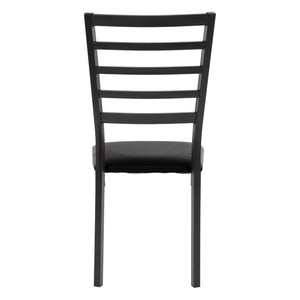 English Elm Black Flannery Side Chairs Set of 4 - Ladder-Back Metal Frame, Black Faux Leather Seats, Compact Dining Chairs B011P262350