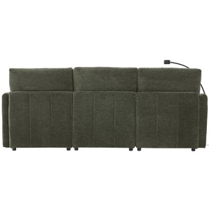 English Elm Modern Modular Sectional Sofa With Usb Ports, Movable Ottoman, And Pillows – Perfect For Living Rooms! N719S002050F