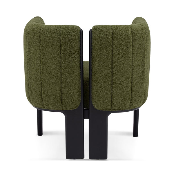 English Elm Christopher Knight Home® - Dining Chairs Set of 2 | Modern Bouclé Upholstered Seating with Rubberwood Frame, Durable 225lb Capacity Black,Olive Green N779P341494G