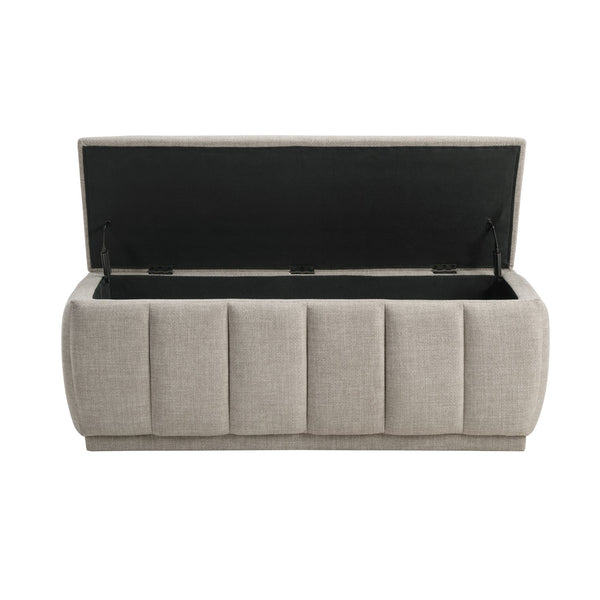 English Elm Modern Taupe Storage Bench with Cushioned Seat & 300lb Capacity, 47" Plywood Frame, No Assembly Needed B011P298382