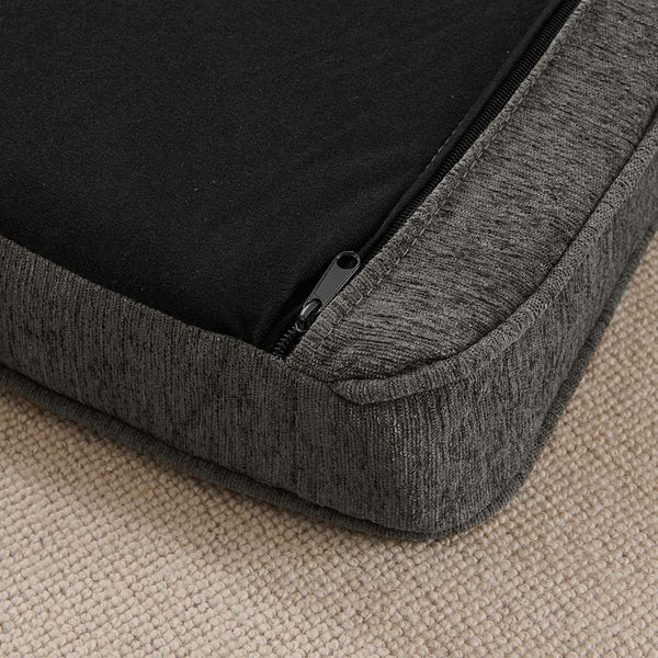 English Elm Elegant oversized dog sofa bed 55" sturdy elevated pet bed for large breeds, modern linen look, 130lb capacity DARK GREY W487P304652