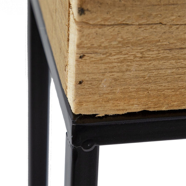 English Elm Set of 2 Reclaimed Wood Box Plant Stands with Iron Legs for Farmhouse Decor W2078P496651
