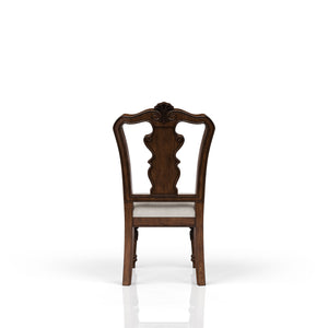 English Elm Mahogany Elegant Traditional Side Chair Set of 2 with Queen Anne Legs and Upholstered Comfort Seat Mahogany 45.5 L x 24 W x 16.75 H B2699P208293