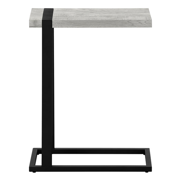 English Elm Accent C-Shaped Side Table with Reclaimed Wood-Look Top and Sleek Metal Frame for Small Spaces Grey 28 L x 13 W x 6 H B2710P219146