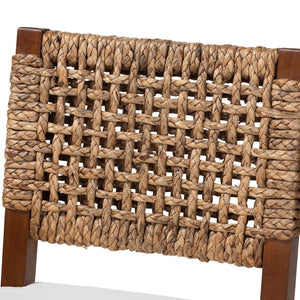 English Elm Modern Handcrafted Seagrass Woven Mahogany Counter Stool for Kitchen Island B2750P467868