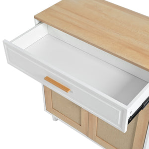 English Elm 3 IN 1 Cat Furniture Litter Enclosure with Sisal Scratcher Door, Charging Socket, Storage Drawer, Modern N843P252406N