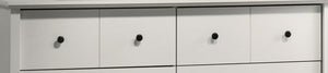 English Elm Elettra Wide Six Drawer Dresser White Laminate Finish with Black Metal Hardware B2749P413338