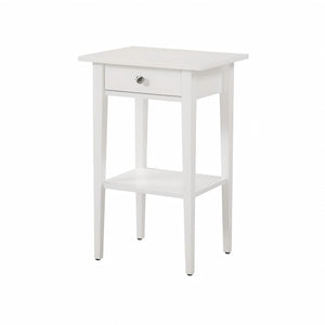 English Elm Sleek White Nightstand 28"H x18"W x14"D – Minimalist Modern Particleboard, Durable, Easy Assembly, Bright Finish B078112079
