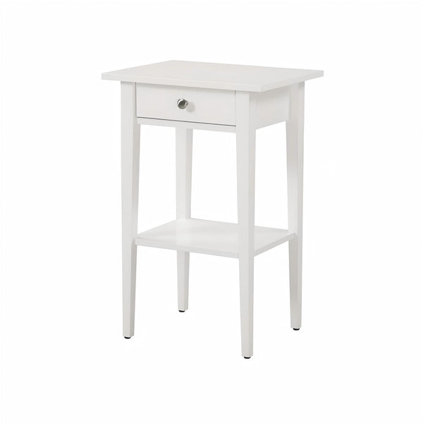 English Elm Sleek White Nightstand 28"H x18"W x14"D – Minimalist Modern Particleboard, Durable, Easy Assembly, Bright Finish B078112079