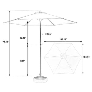 English Elm 9FT Outdoor Patio Umbrella with Crank & Push Button Tilt, 6 Steel Ribs for Strong Shade at Poolside and Backyard khaki W640P234563