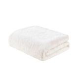 Madison Park Bristol Glam/Luxury Solid Premium Faux Fur Throw MP50-8015 Ivory