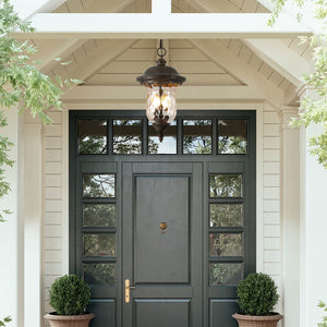 English Elm 19"(h) Rustic Aluminum Pendant Lantern Weatherproof Farmhouse Porch and Patio Light W2312P415975