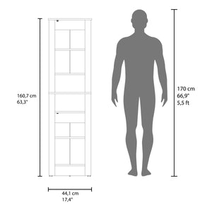 English Elm Vanessa Tall Bathroom Cabinet with Melamine Finish, Black Freestanding Organizer for Tight Spaces B200P374502