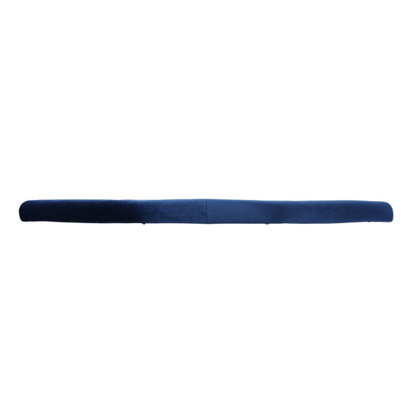 English Elm Tufted Queen Headboard with Nailhead Trim Solid Wood Frame Adjustable Iron Legs Navy Blue 57875.00NVLTNBLU