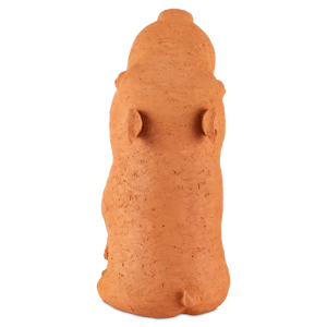 Sam the Mutt Terracotta Sculpture - Whimsical Handmade Dog Art by Thai Artist Nhut Nhathawut