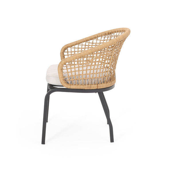 English Elm Christopher Knight Home® - ARIAS Light Brown PE Rattan Club Chair Set of 2 – Boho Curved Back, Water‑Resistant Cushions, Iron Frame 65763.00PELBRN
