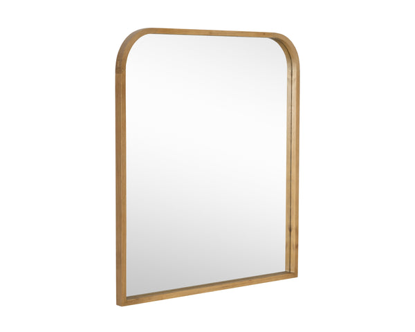 Sunpan Calabasas Wall Mirror - Sleek Minimalist Design with Unique Artisanal Craftsmanship for Modern Spaces Rustic Oak