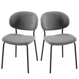 English Elm Grey Boucle Fabric Dining Chairs Set Of 2,Dining Chairs With Metal Legs For Dining Room, Kitchen, Living Room