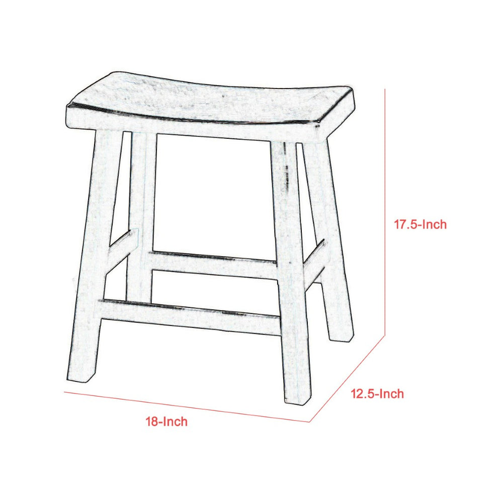 English Elm Wooden Saddle Seat Backless Counter Stools Rustic Solid Build for Kitchen Islands B056P417113