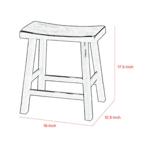 English Elm Wooden Saddle Seat Backless Counter Stools Rustic Solid Build for Kitchen Islands B056P417113